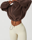 Ellie Crop Pullover - Brown