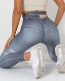 Normani Denim Scrunch Leggings