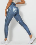 Normani Denim Scrunch Leggings