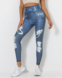 Normani Denim Scrunch Leggings