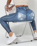 Normani Denim Scrunch Leggings