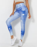 Normani Denim Scrunch Leggings